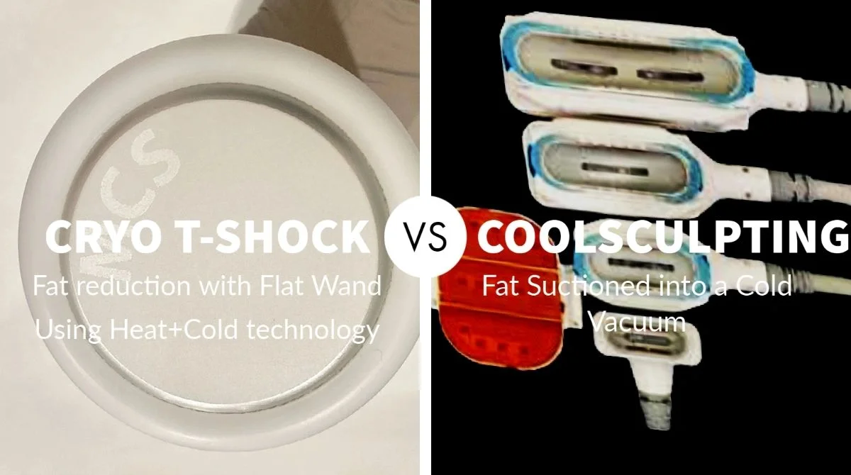 Original Cryo T-Shock and Coolsculpting equipment comparison graphic