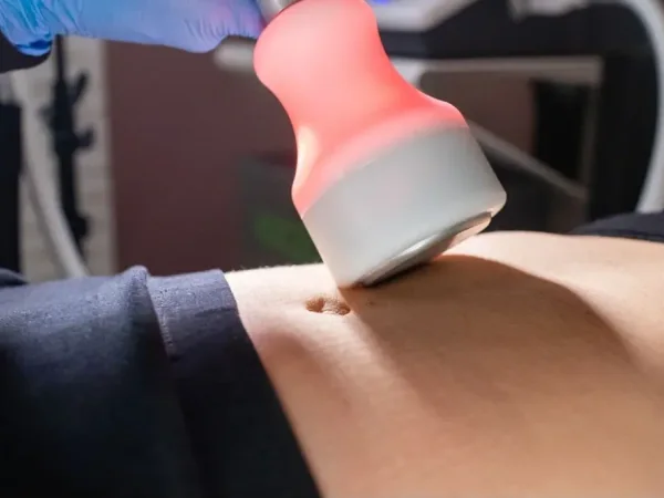 A temperature-based treatment handpiece applied to the torso